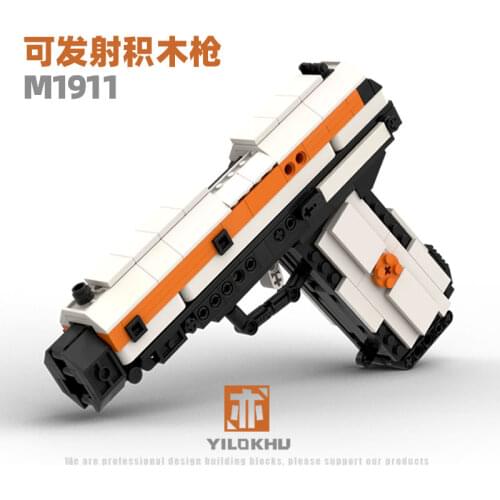 Kid Toy Gun High Difficulty Technology Bricks M1911 Pistol MOC Building Blocks Weapon Assembly Model DIY Bricks Set Toy Boy Gift