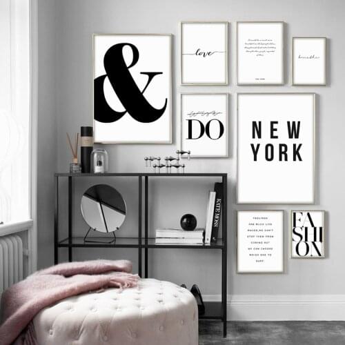 Letter Canvas Posters And Prints Motivational Quote Wall Art Black And White Decorative Pictures For Living Room Home Decor