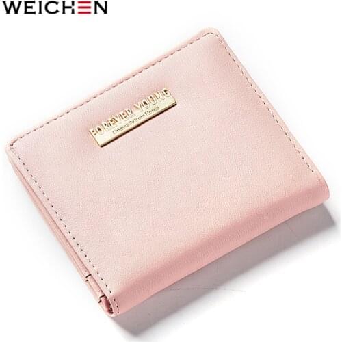 WEICHEN Women Small Wallet Zipper Coin Pocket In Back Card Holder Ladies Slim Purses Female Wallets Carteira Brand Designer