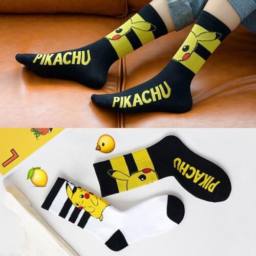 TAKARA TOMY Summer thin Pokemon cartoon anime figure Pikachu tube socks casual xxx boys and girls socks The New cosplay sock