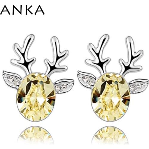 Top Fashion Classic Women Zinc Alloy New In Crystals From Austria Antlers Stud Earrings #92153