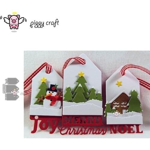 Piggy Craft metal cutting dies cut die mold Christmas letter tag label Scrapbook paper craft knife mould blade punch stencils