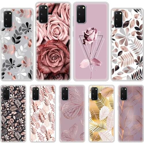 Fashion Phone Case for Samsung Galaxy S20 FE S21 S9 S10 Plus Note 20 Ultra 10 Lite 9 Soft Mobile Cover Fashion Flower Leaf
