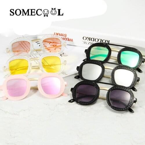 SomeCool 2019 NEW arrive Fashjon kids sunglasses Beach Travel sunglasses Golden leg Child Cute Boys&girls UV400 Child Oculosn176