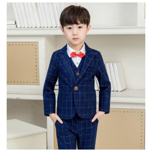 Formal Childrens Boy Suit Blazers Gentleman Childrens Long Sleeve 3 Pcs jacket vest pants Sets wedding flower boys Customer