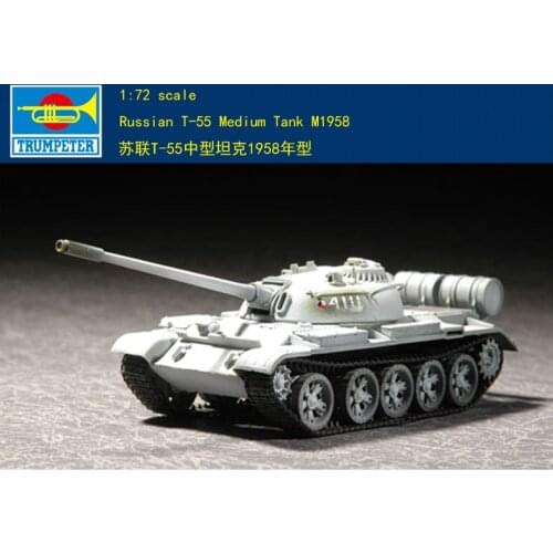 Trumpeter 07282 1/72 Russian T-55 Medium Tank M1958 Plastic Model Kit