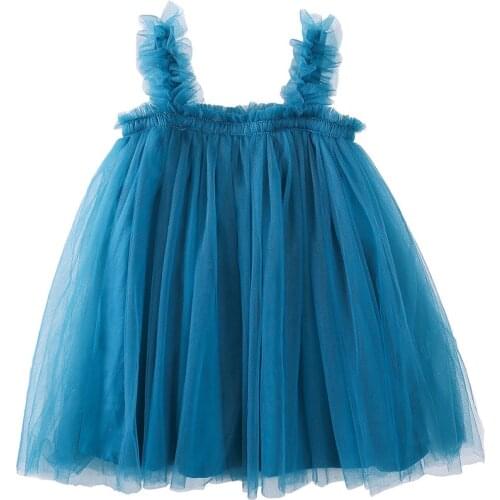 Girls dress summer fluffy sling dress childrens yarn dress net gauze princess dress