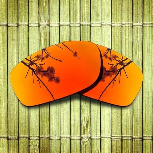 Polarized Replacement Lense For-Oakley Fives Squared Sunglasses Frame True Color Mirrored Coating - Fire Red Color Options