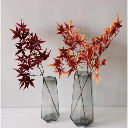 1 Pc DIY Vivid Artificial Maple Leaf Faux Silk Flower Photography Props Fake Leaf Home Decor