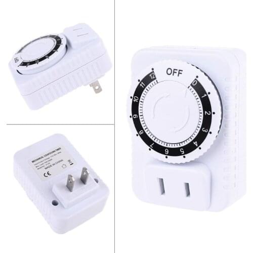 AC 110V 12 Hour Mechanical Plug Switch Timer Socket for Home Appliances Control