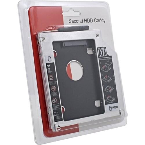 Retail Packege Aluminum SATA to SATA 2nd HDD Caddy 9.5mm SSD HDD Case Enclosure Optibay for Macbook Pro 13" 15" 17" SuperDrive