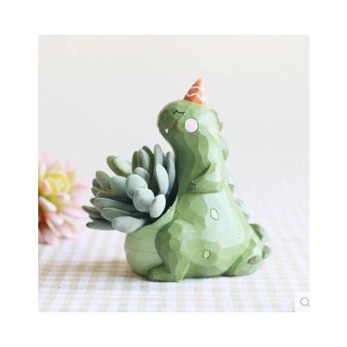 Garden Pot Creative Resin Cute Dinosaur Shaped Resin New Novelty Bonsai Plant Flower Pot For Office Desk Decorations