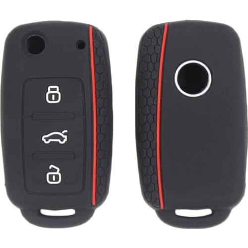 Silicone car key cover case shell fob for Volkswagen Polo Golf Bora Tiguan Sagitar Key Fob Cover Shell