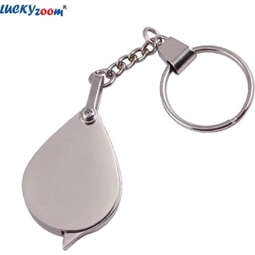 15X Zoom Foldable Jewelry Magnifier Loupe Pocket Magnifying Glass With Key Ring Optical Glass Antique Identifying Magnifier