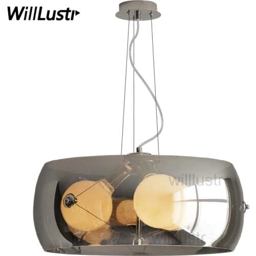 Modern Clear Glass Pendant Light Transparent Chrome Bella Donna Mauro Bertoldini Lamp Dining Living Room Restaurant Hotel Cafe