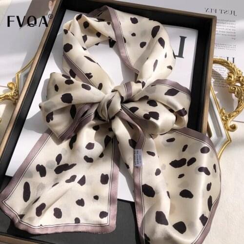 2021 spring Korean version of all-match women scarf silk hand-feel double-sided printing scarf thin section scarf 15x150cm