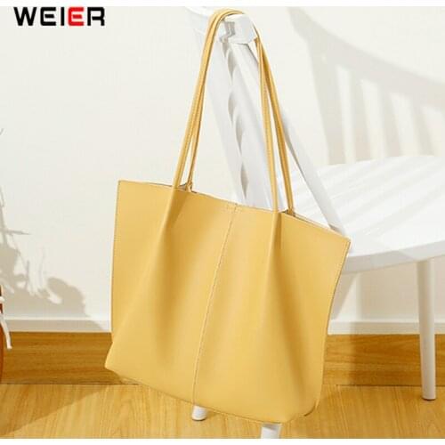 Large Capacity Shoulder Bag 2021 Fashion PU Leather Underarm Handbags For Women Come With A Small Wallet Bags Ladies Simple Pur