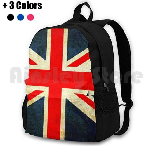 Grunge Effect Union Jack Outdoor Hiking Backpack Waterproof Camping Travel Union Jack British Flag Uk England British Expat