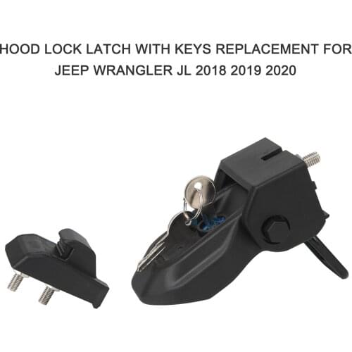 Hood Catch Lock Kit Replacement for Jeep Wrangler JL 2018 2019 2020 Hood Lock Latch With Keys Anti-theft Car Replacement Parts