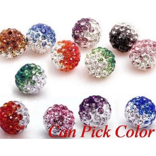 10mm 100pcs/lot d7645 mixed multicolor Gradient change Colorful necklace bracelet round diy Beads crystal