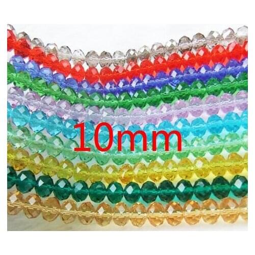 10mm 100pcs/lot loose strand Mixed white black Faceted Rondelle Glass Crystal Beads curtains crafts jewelry DIY accessory fh354