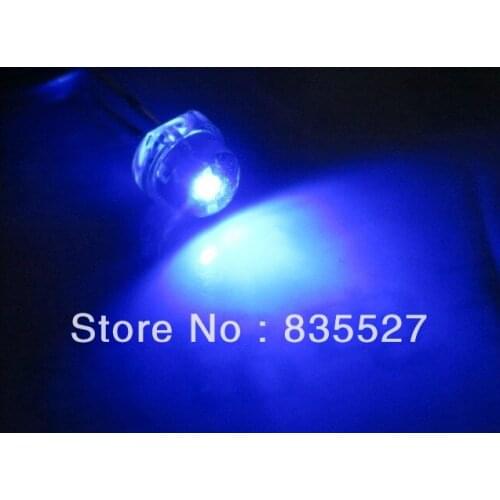 1000pcs/lot Bright blue light blue light-emitting diode LED short legs 5MM straw hat LED leg length:16-18mm