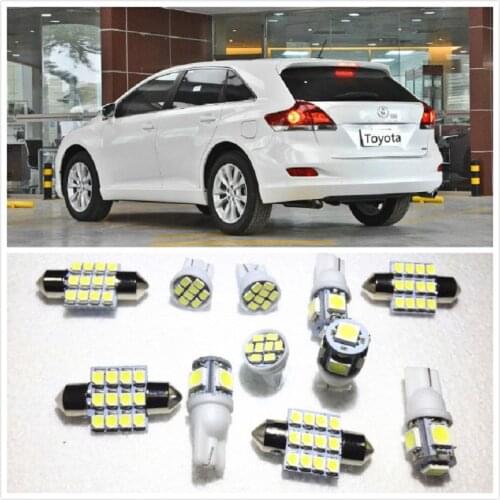 11 set White LED Lights Interior Package 10 & 31mm Map Dome For Toyota Venza 4Runner RAV Corolla Camry Avalon Avanza 1990-2019