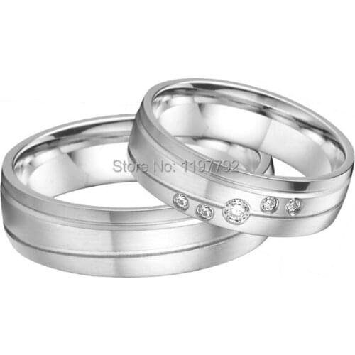 2014 Europe western designer silver color cheap titanium wedding anniversary rings gift sets for men and women