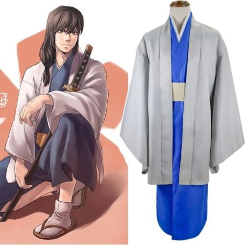 3pcs Anime Gintama Katsura Kotarou Cosplay Costume Unisex Halloween Carnival Party Kimono Coat Sets Role Play C80M145