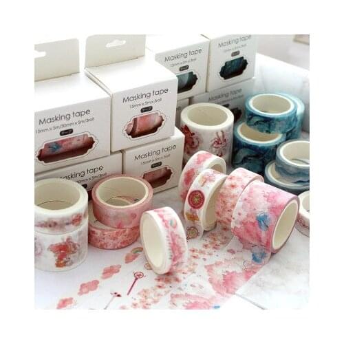 3 pcs/pack Magic Sakura Cloud Van Gogh Washi Tape Adhesive Tape DIY Scrapbooking Sticker Label Masking Tape