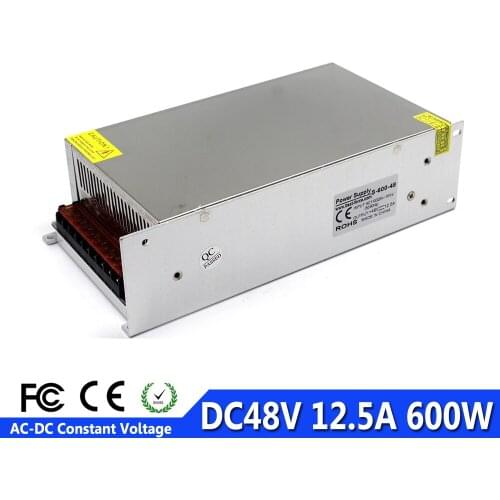 600W 48V 12.5A Small Volume Single Output Switching power supply Transformers AC110V 220V TO DC48V SMPS for CNC Machine DIY CCTV