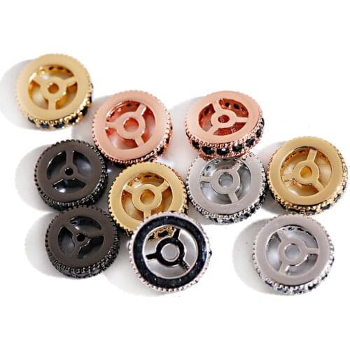 8 Pieces/Lot Gold Color Silver Color Luxury Rice Beads Copper Inlaid Black Zircon DIY Beads For Handmade Bracelet 2020 Gifts