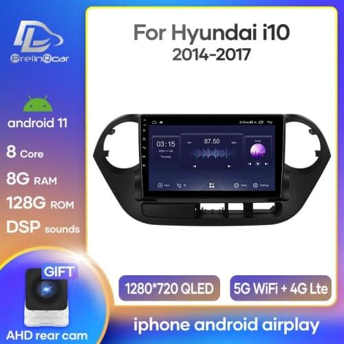 Prelingcar Android 10 DSP For HYUNDAI I10 2014 15 16 17 Car Radio Multimedia Video Player GPS Navigation NO 2 din DVD Octa-Core