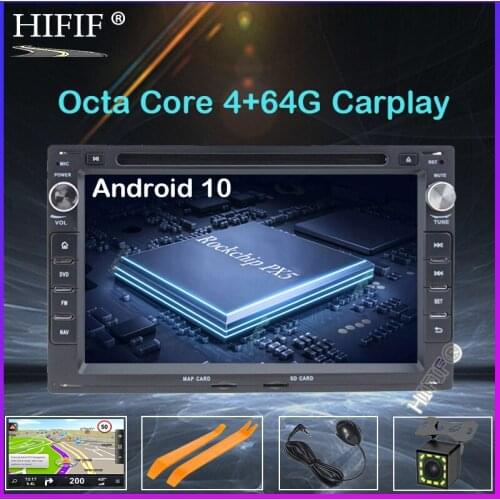 Car Multimedia Player Android 10 2 Din Stereo System For VW/Volkswagen/Passat/Golf/Peugeot 307 Octa Core 4GB RAM Wifi USB DVD
