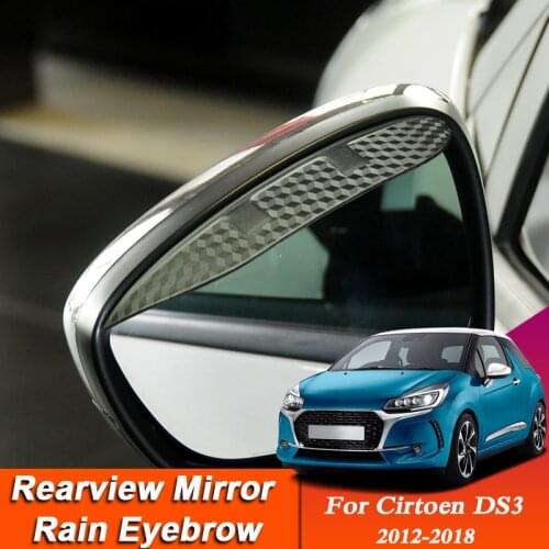 Car-styling For Citroen DS3 2012-2018 Carbon Fiber Rearview Mirror Eyebrow Rain Shield Anti-rain Cover External Sticker Accessor