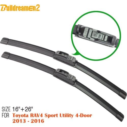 Buildreamen2 2 Pieces Car Bracketless Windscreen Wiper Windshield Wiper Blade For Toyota RAV4 Sport Utility 4-Door 2013-2016