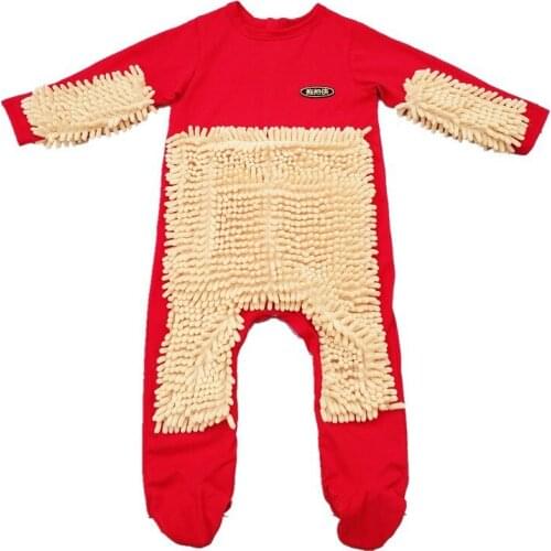 Baby Clothes Creativity Crawling Thin Section Mop Climbed To Serve Children Zipper Dark Button-piece Dress Spring and Autumn