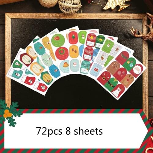 72pcs 8sheets Christmas Tags Sticker Xmas to from Christmas Sticker Name Tags Write On Labels - Holiday Present Seal Label
