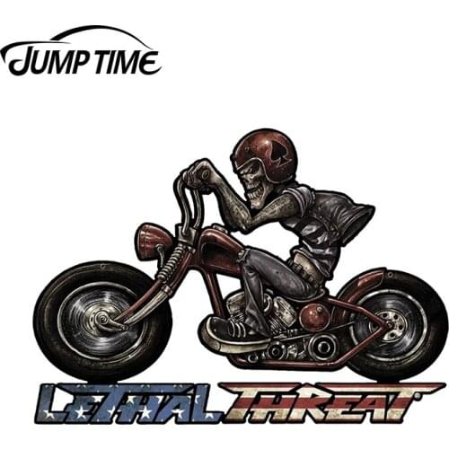 JumpTime 13cm x 9.3cm 3D Car Sticker For Motorcycle Skull Left Auto Moto Decal Windows Bumper Motorcycle Car Styling