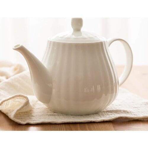 Bone China Coffee Pot Ceramic Pumpkin Teapot Handmade Porcelain Cold Hot Water Kettle Tea Coffee Accessories Household Tableware