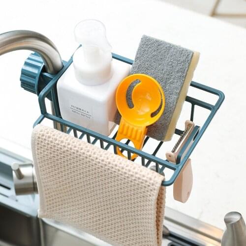 Faucet Drain Rack Kitchen Supplies Punch-free Storage Rack Adjustable Sink Bathroom Dishcloth Drain Rack Kitchen Accessories