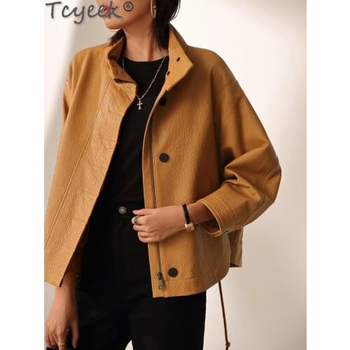 Tcyeek 100% Genuine Leather Jacket 2021 Female Sheepskin Coat Womens Jacket Spring Autumn Casual Jackets Jaqueta Feminina Gxy35