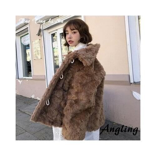 Top brand Style 2020 New High-end Fashion Women Faux Fur Coat C19 high quality