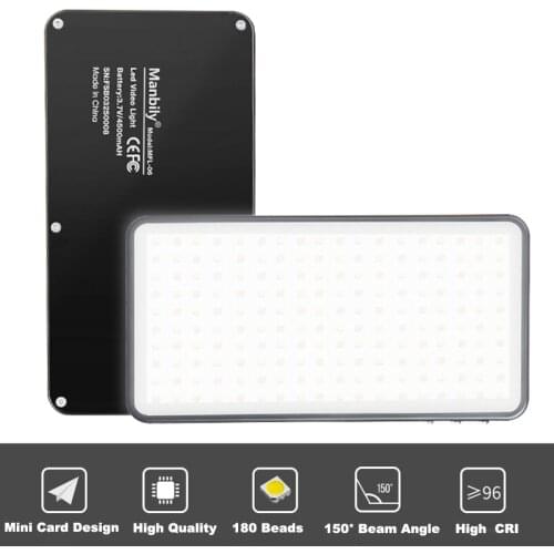 Manbily MFL-06 Mini Portable LED Selfie Light 4500mAh Video Light Photography Lighting For DSLR Camera Youtube Light