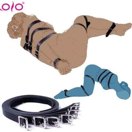 OLO 7Pcs Female Harness Body Bondage Belt Hand Leg Restraints BDSM for Women Adult Sex Toys for Adult Slave Game