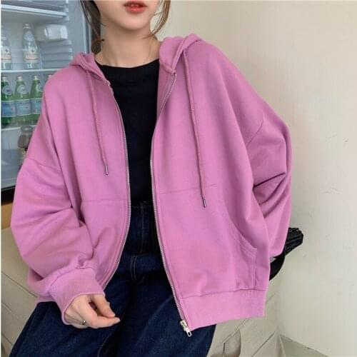 Cheap wholesale 2021 spring autumn new fashion casual Girls cute women Sweatshirt woman Hoodies female Lady zip up hoodie BAy380
