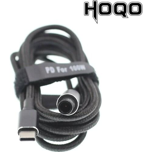 Nylon braided sheath PD power supply wiring Type-C to 7.4X5.0 charging cord with built-in E-marker 5A high-power charging cable
