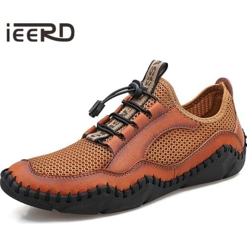 New 2021 Breathable Split Leather Casual Shoes Men Fashion Sneakers Men Loafers Soft Man Shoes Walking Zapatos Large Size 38-48