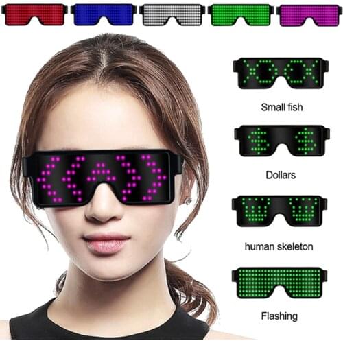 Halloween Christmas New Multifunction Cool LED Glasses Nightclub Party Fashion Flashing Sunglasses Christmas Eyewear for Hot Sa