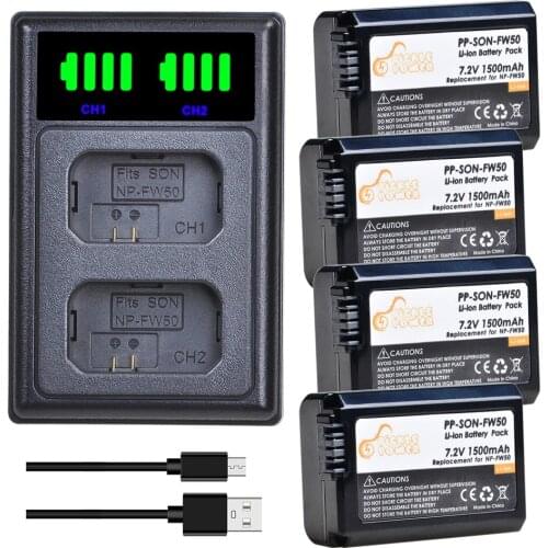 NP-FW50 NP FW50 Battery + LED Dual Charger for Sony Alpha a6500 a6300 a6000 a5000 a3000 a7 7R a7R a7R II a7II NEX-3 NEX-3N NEX-5
